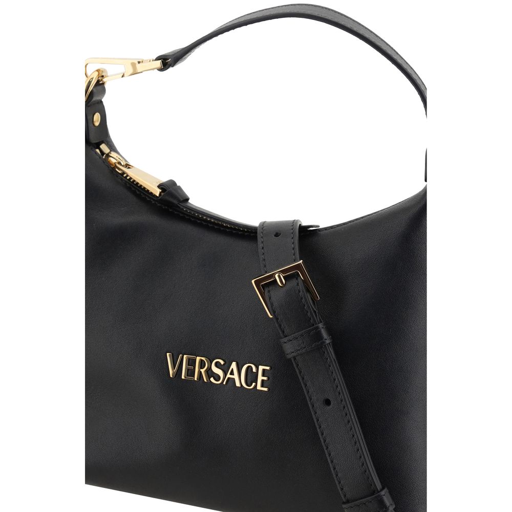 Versace Schwarze Kalbsleder Bos Taurus Handtasche