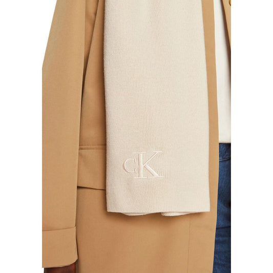 Calvin Klein huivi - Cream Recycled Polyester Scarf