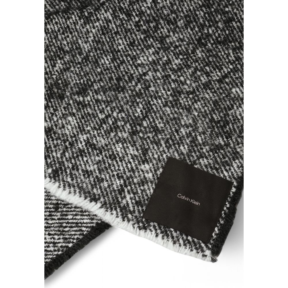 Calvin Klein huivi - Black And White Polyester Scarf