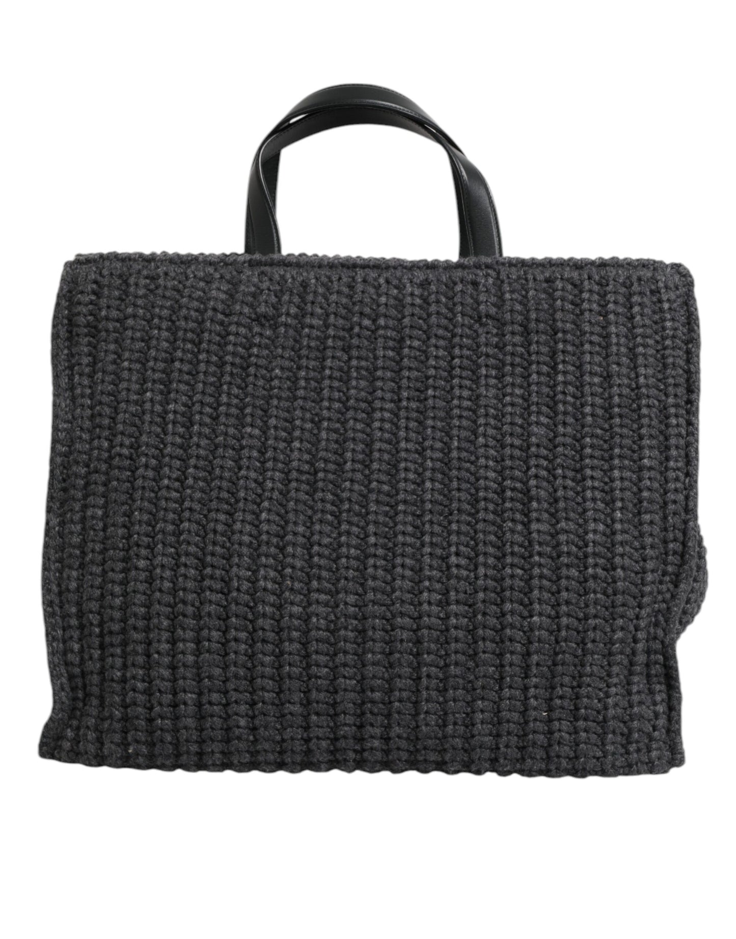 Dolce & Gabbana laukku - Black Large Knitted Crochet Shoulder Shopper DG Logo Bag
