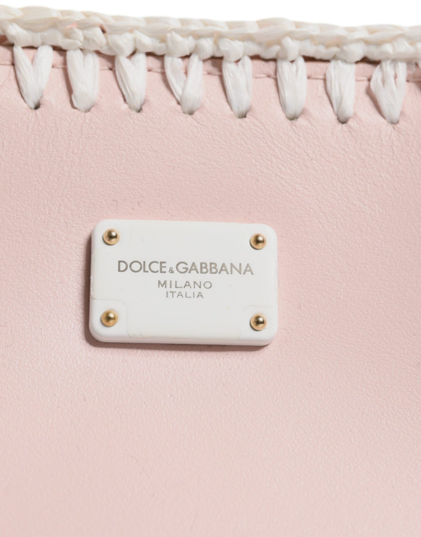 Dolce & Gabbana laukku - Light Pink Logo Plaque Soft Leather Strap Crossbody Bag