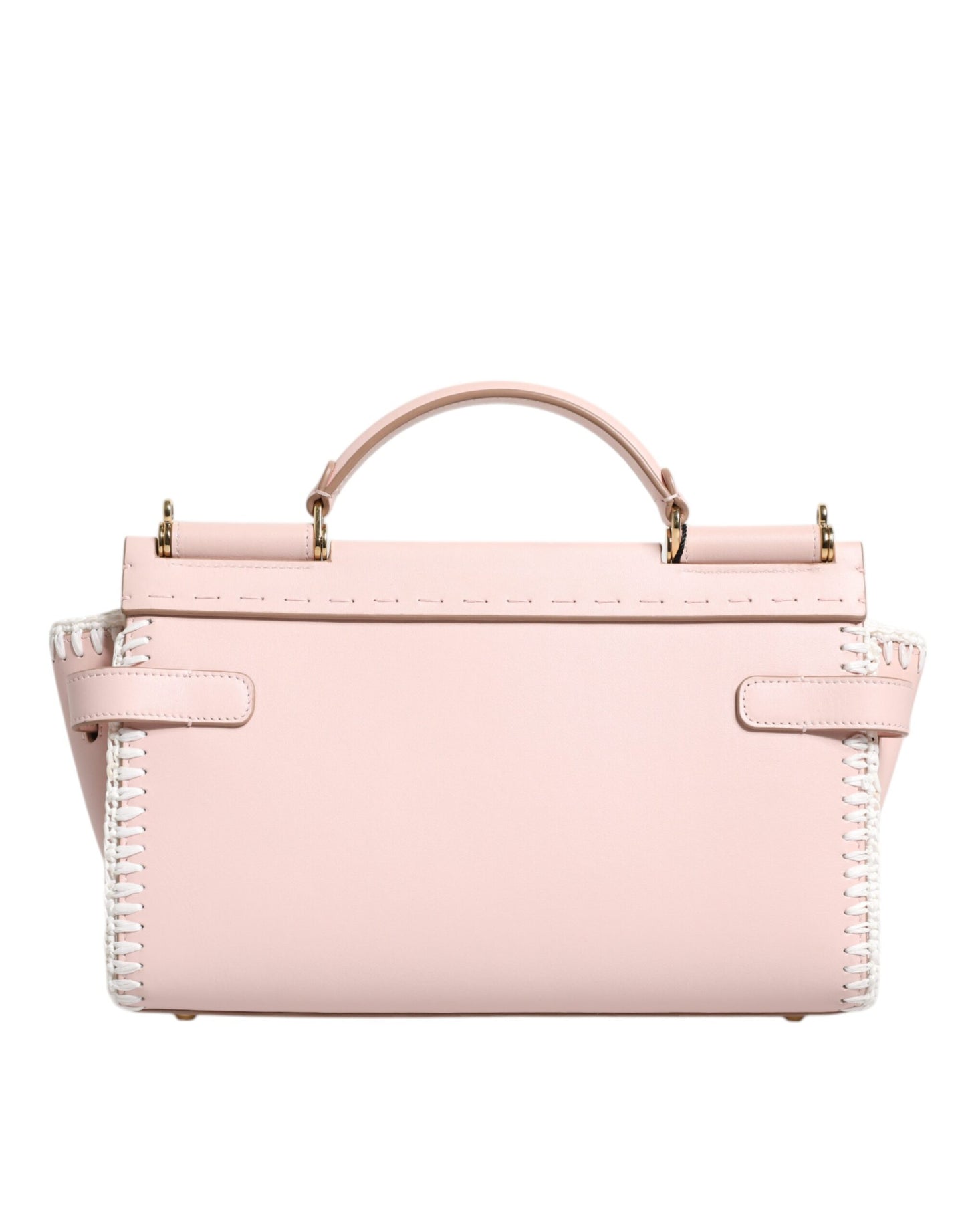 Dolce & Gabbana laukku - Light Pink Logo Plaque Soft Leather Strap Crossbody Bag