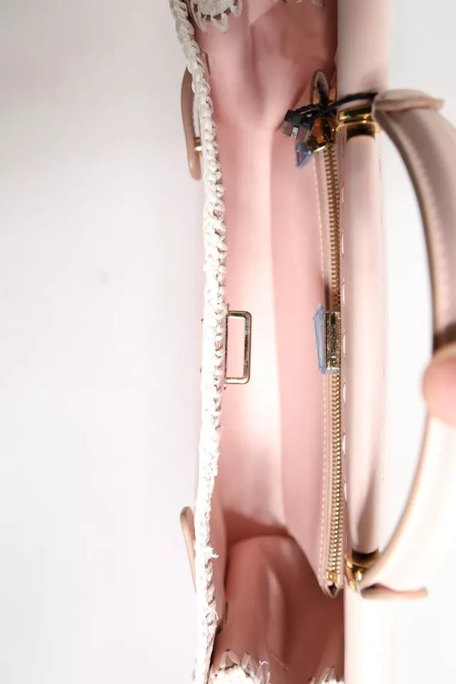 Dolce & Gabbana laukku - Light Pink Logo Plaque Soft Leather Strap Crossbody Bag