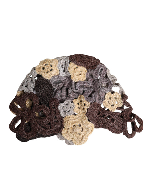 Dolce & Gabbana pipo - Multicolor Floral Silk Crochet Beanie Hat