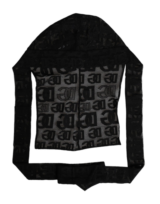 Dolce & Gabbana huppupäähine - Black Logo Mesh Whole Head Wrap Hat