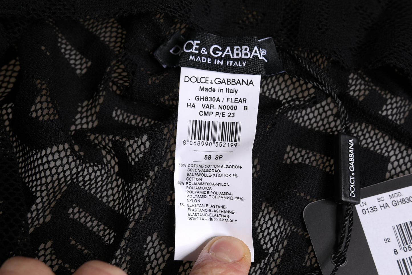 Dolce & Gabbana huppupäähine - Black Logo Mesh Whole Head Wrap Hat