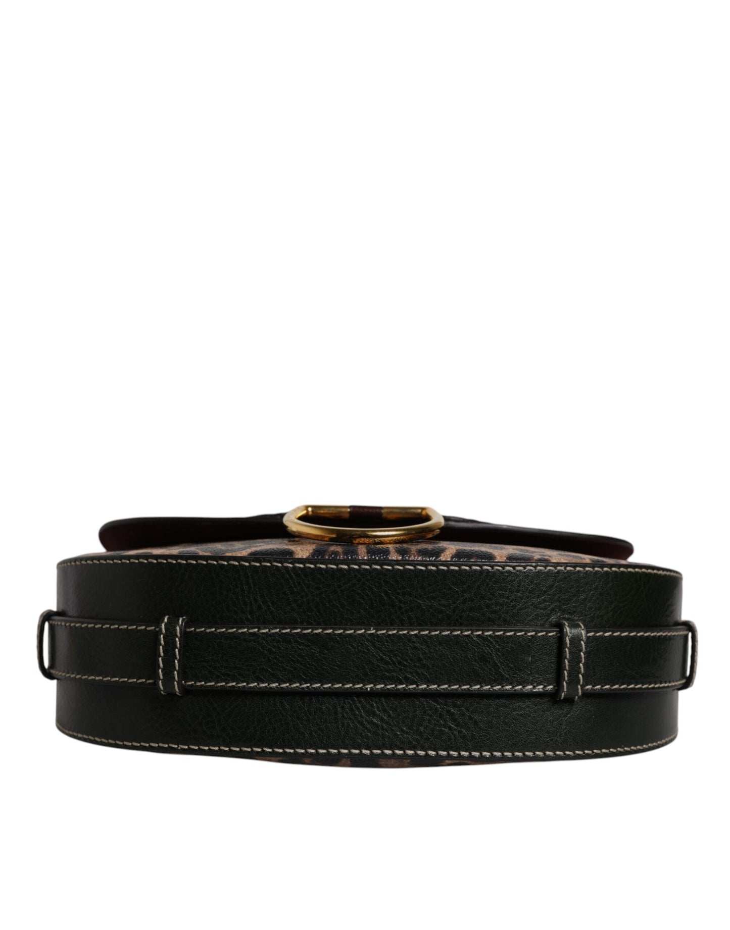 Dolce & Gabbana laukku - Black Brown Leopard Leather Shoulder Strap Bag