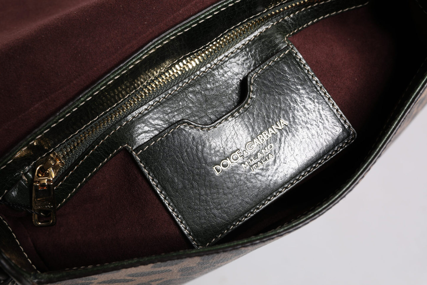 Dolce & Gabbana laukku - Black Brown Leopard Leather Shoulder Strap Bag