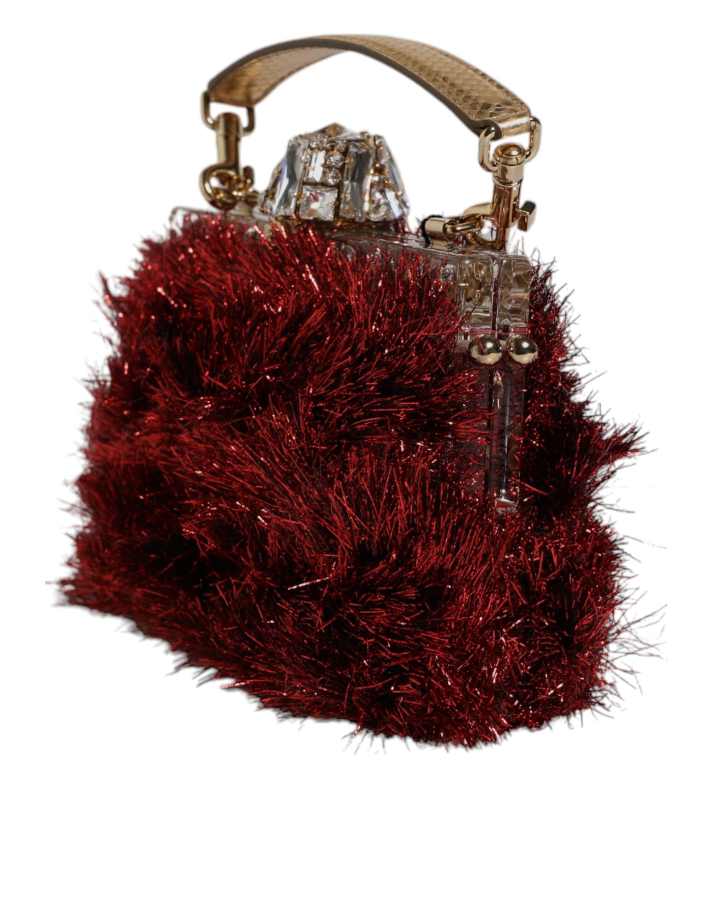 Dolce & Gabbana laukku - Red Gold Chain VANDA Tinsel Crystals Evening Clutch Bag