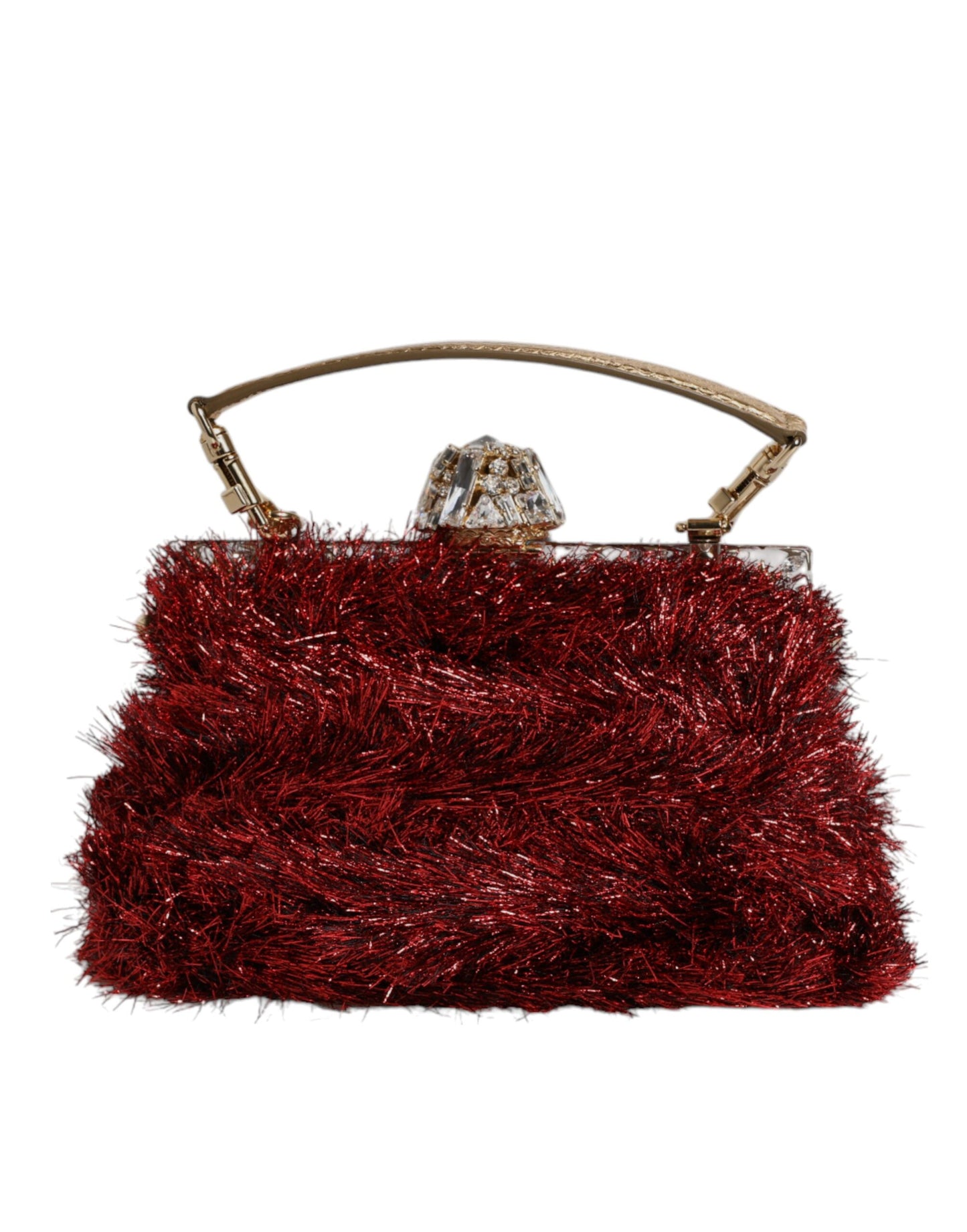Dolce & Gabbana laukku - Red Gold Chain VANDA Tinsel Crystals Evening Clutch Bag