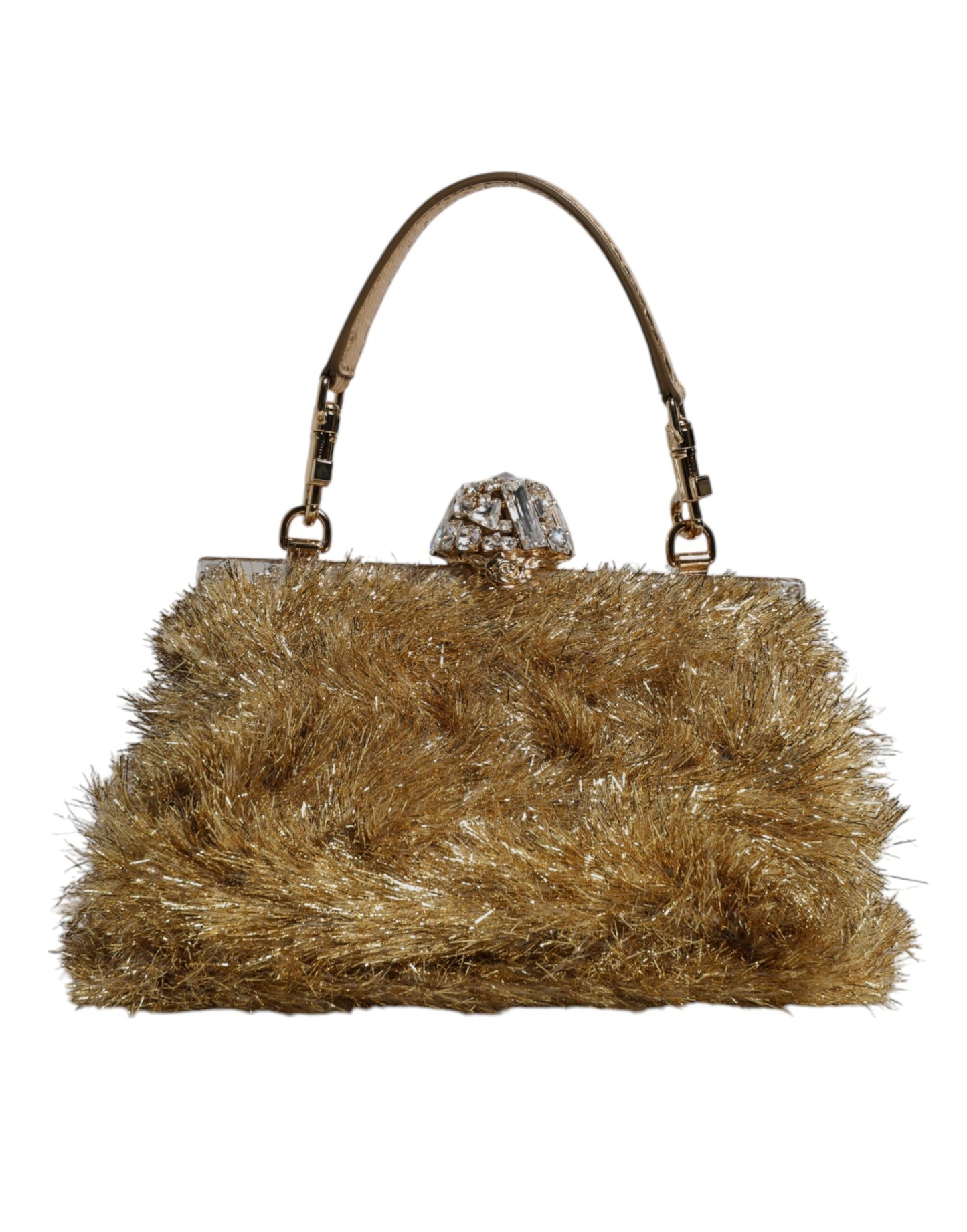 Dolce & Gabbana laukku - Gold Vanda Chain Strap Tinsel Crystal Evening Clutch Bag
