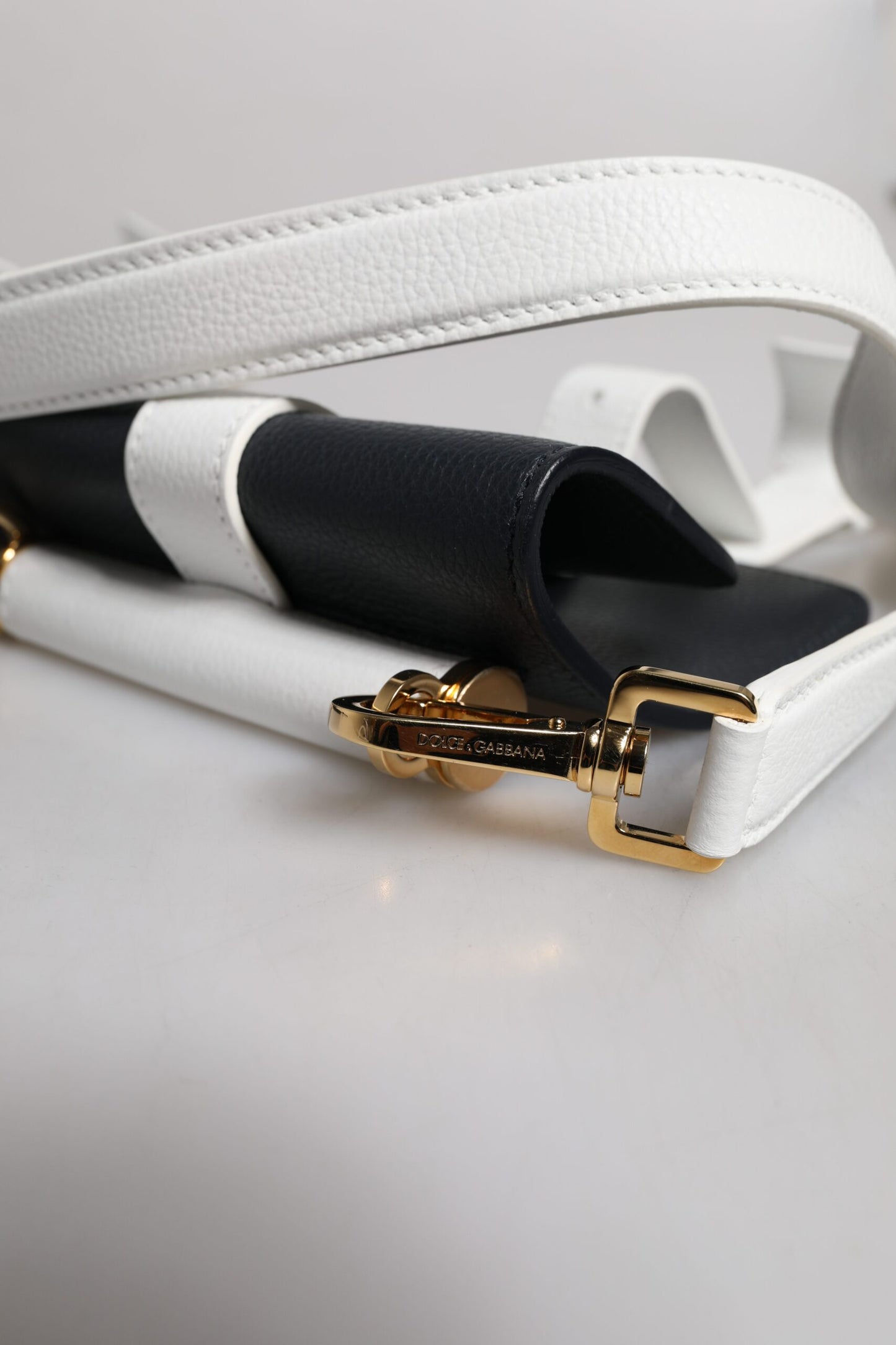 Dolce & Gabbana laukku - Blue White Calfskin Leather Crossbody Shoulder Bag