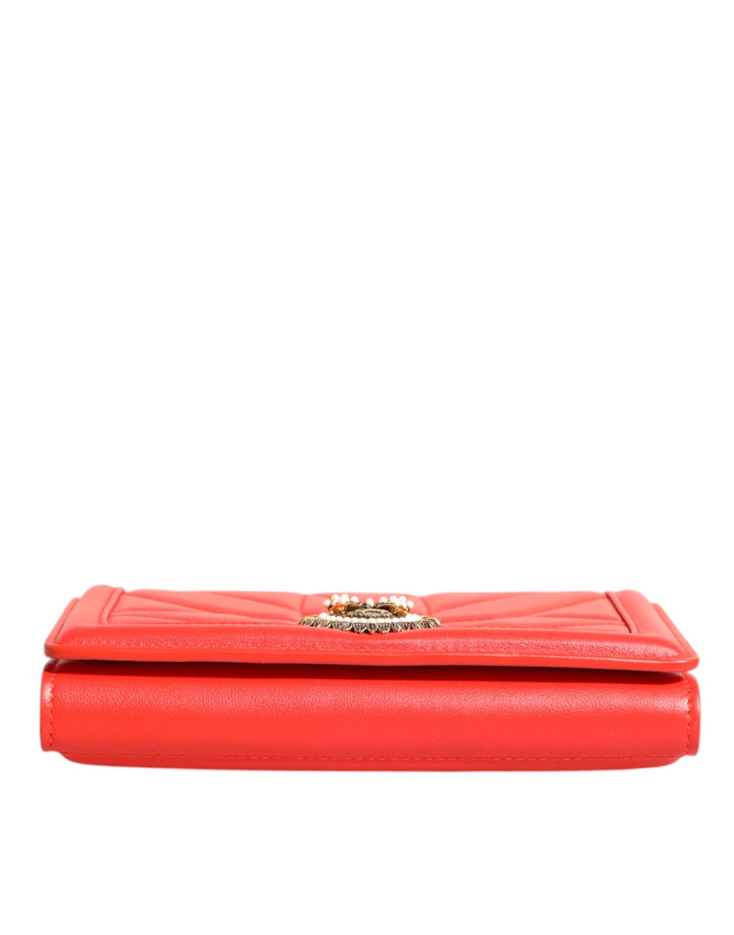 Dolce & Gabbana laukku Red Leather Quilted Devotion Crossbody Phone Cover Bag