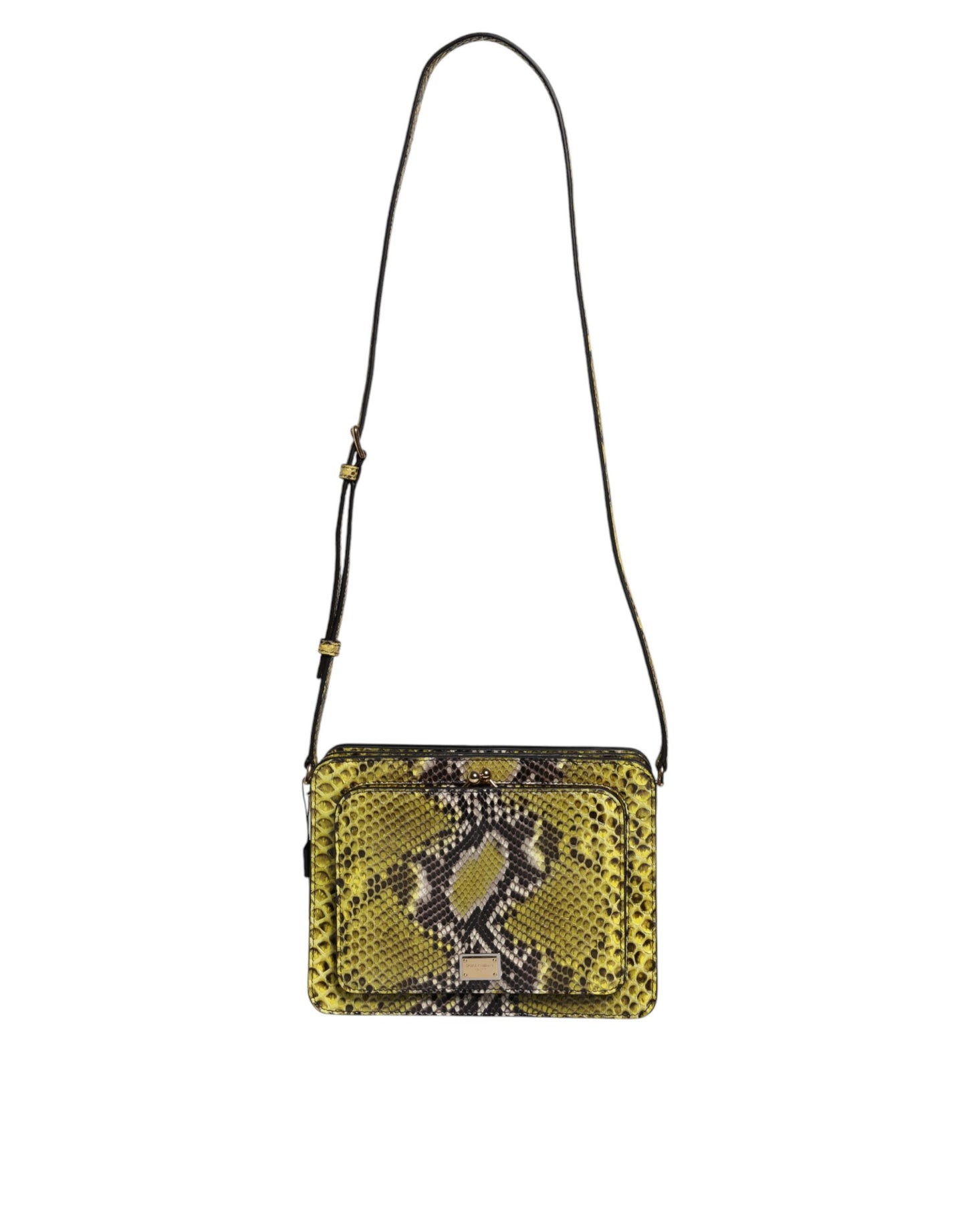 Dolce & Gabbana laukku - Green Exotic Leather DG Plaque Crossbody Clutch Bag