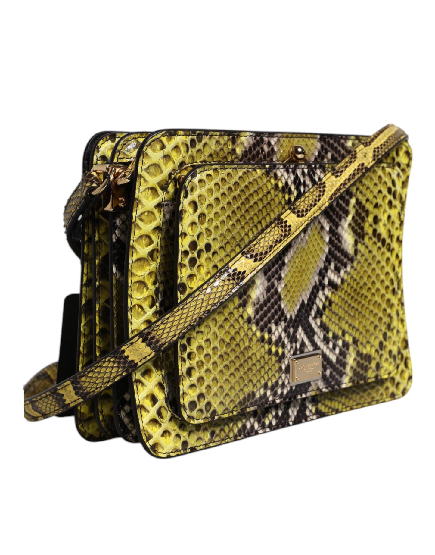 Dolce & Gabbana laukku - Green Exotic Leather DG Plaque Crossbody Clutch Bag
