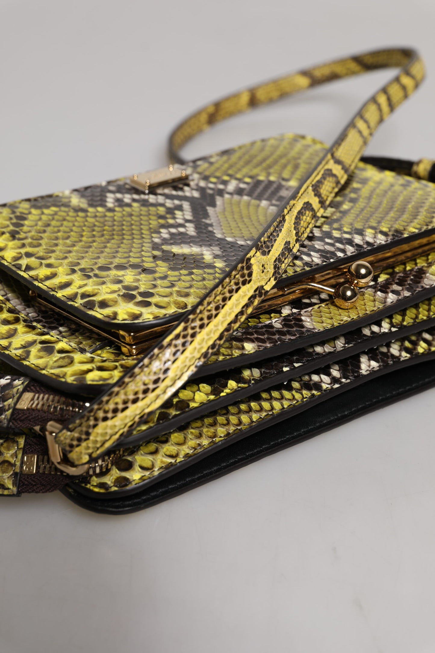 Dolce & Gabbana laukku - Green Exotic Leather DG Plaque Crossbody Clutch Bag