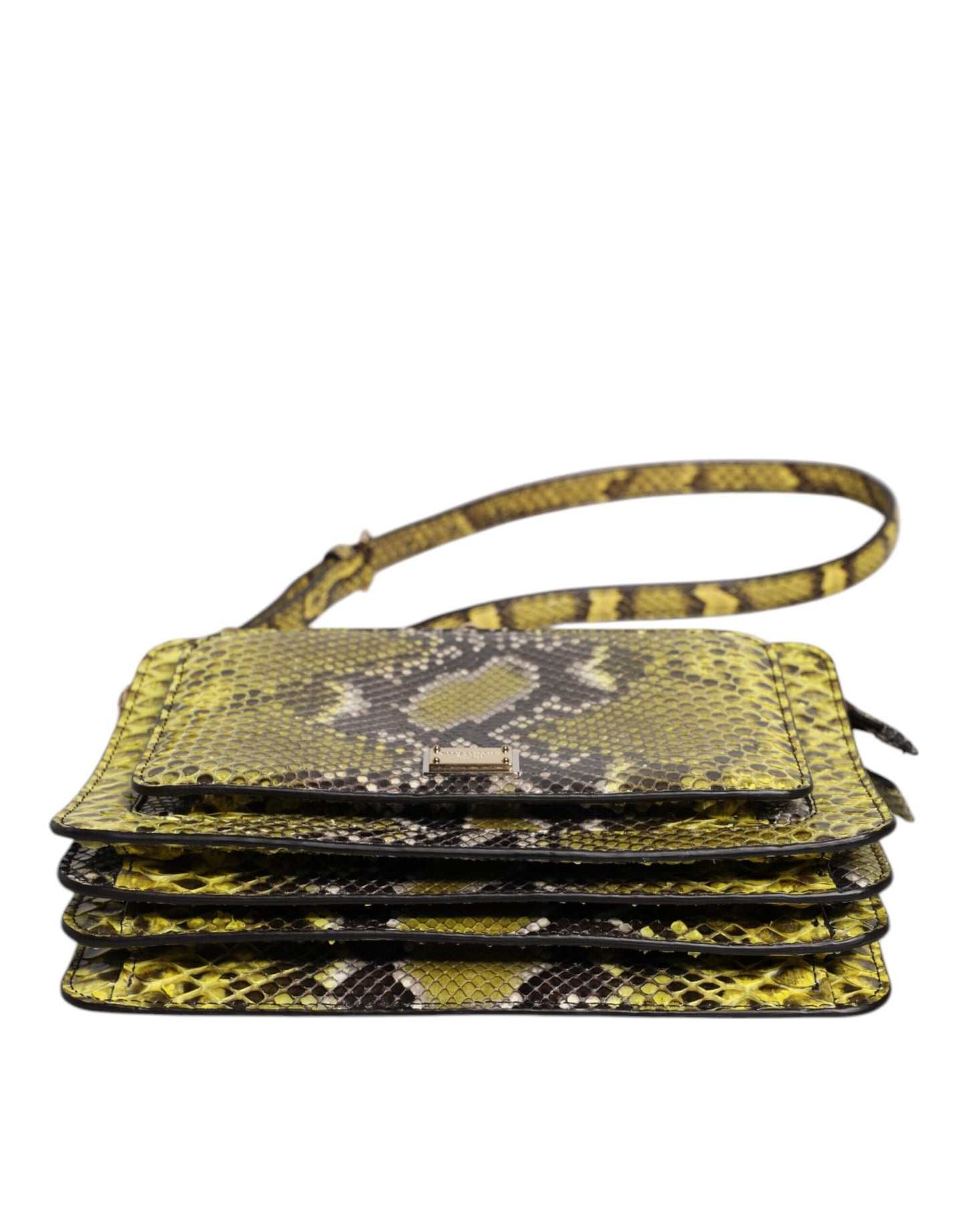 Dolce & Gabbana laukku - Green Exotic Leather DG Plaque Crossbody Clutch Bag