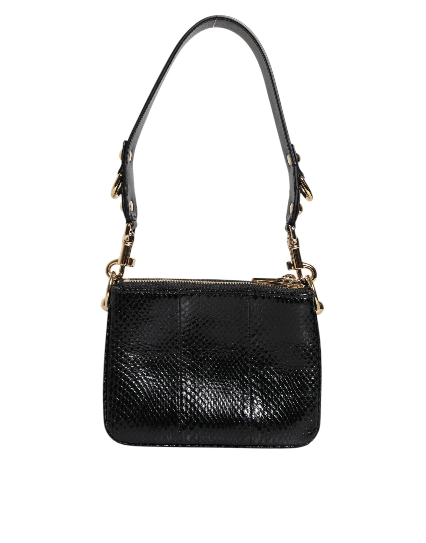 Dolce & Gabbana laukku - Black Exotic Leather Shoulder Sling Clutch Bag