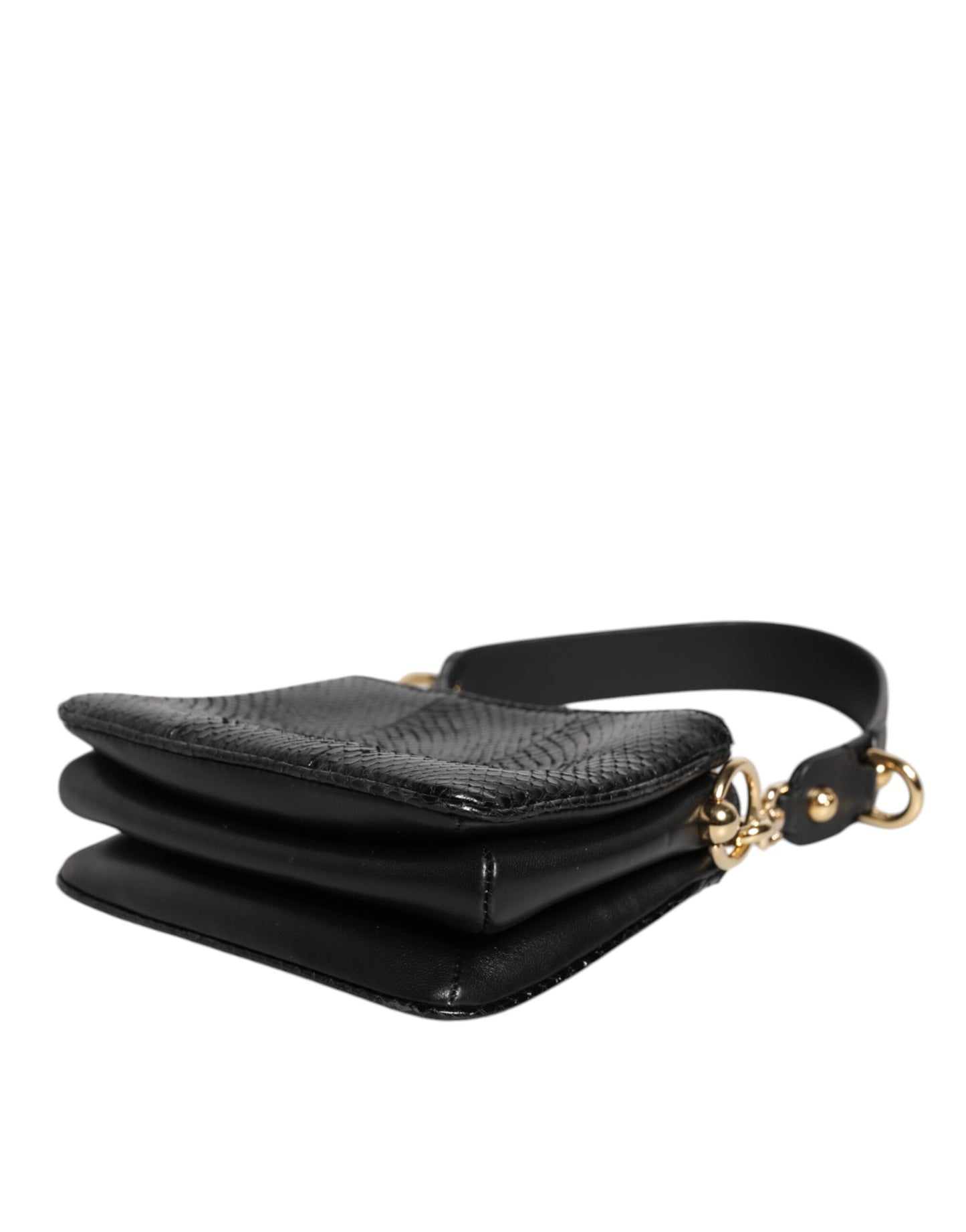 Dolce & Gabbana laukku - Black Exotic Leather Shoulder Sling Clutch Bag