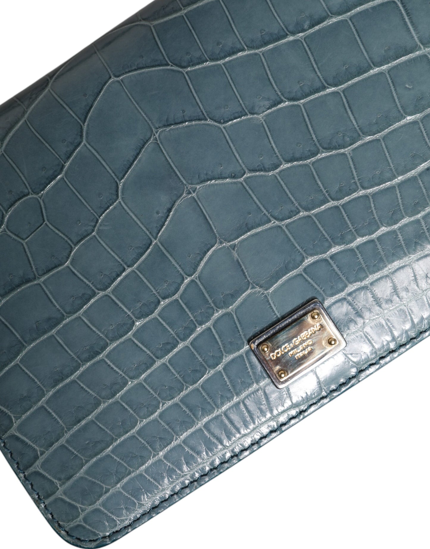 Dolce & Gabbana laukku Green Exotic Leather DG Plaque Crossbody Mini Bag