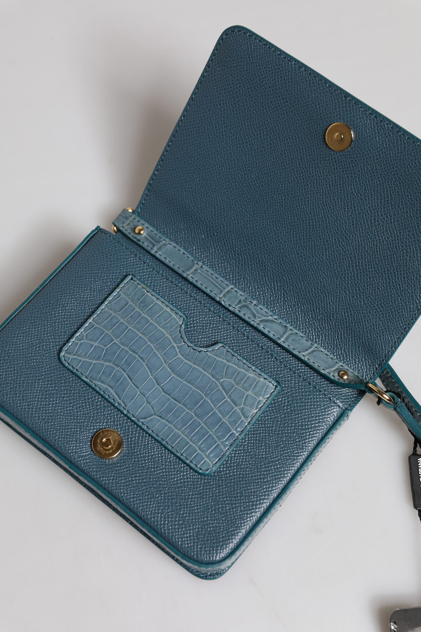 Dolce & Gabbana laukku Green Exotic Leather DG Plaque Crossbody Mini Bag