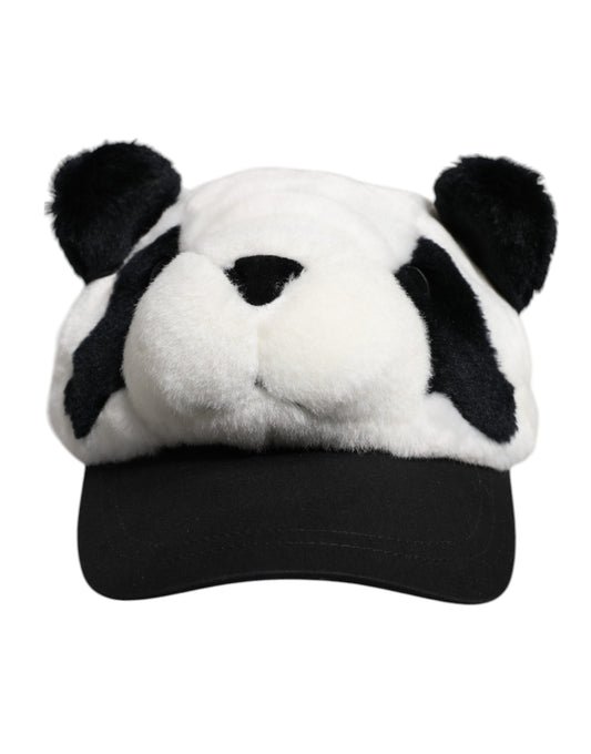 Dolce & Gabbana lippis - Black White Panda Fur Women Baseball Cap