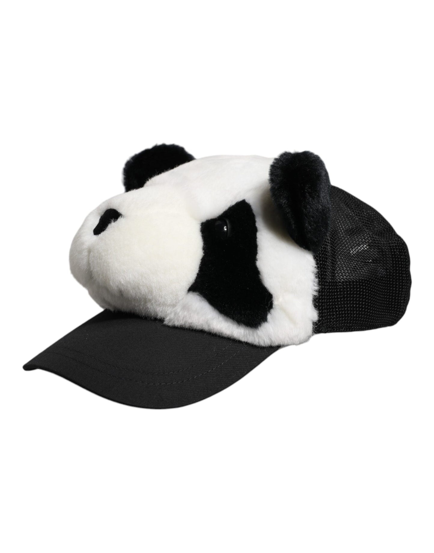Dolce & Gabbana lippis - Black White Panda Fur Women Baseball Cap