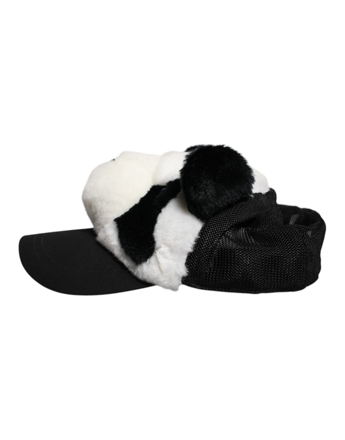 Dolce & Gabbana lippis - Black White Panda Fur Women Baseball Cap