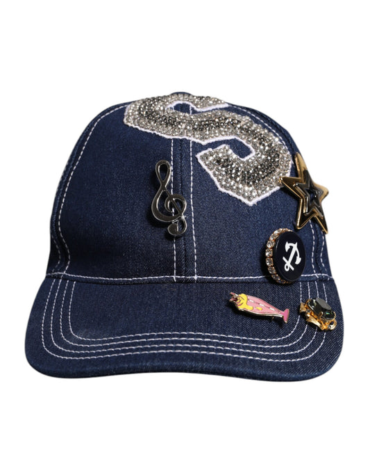 Dolce & Gabbana lippis - Blue Crystal Embellishment Baseball Cap