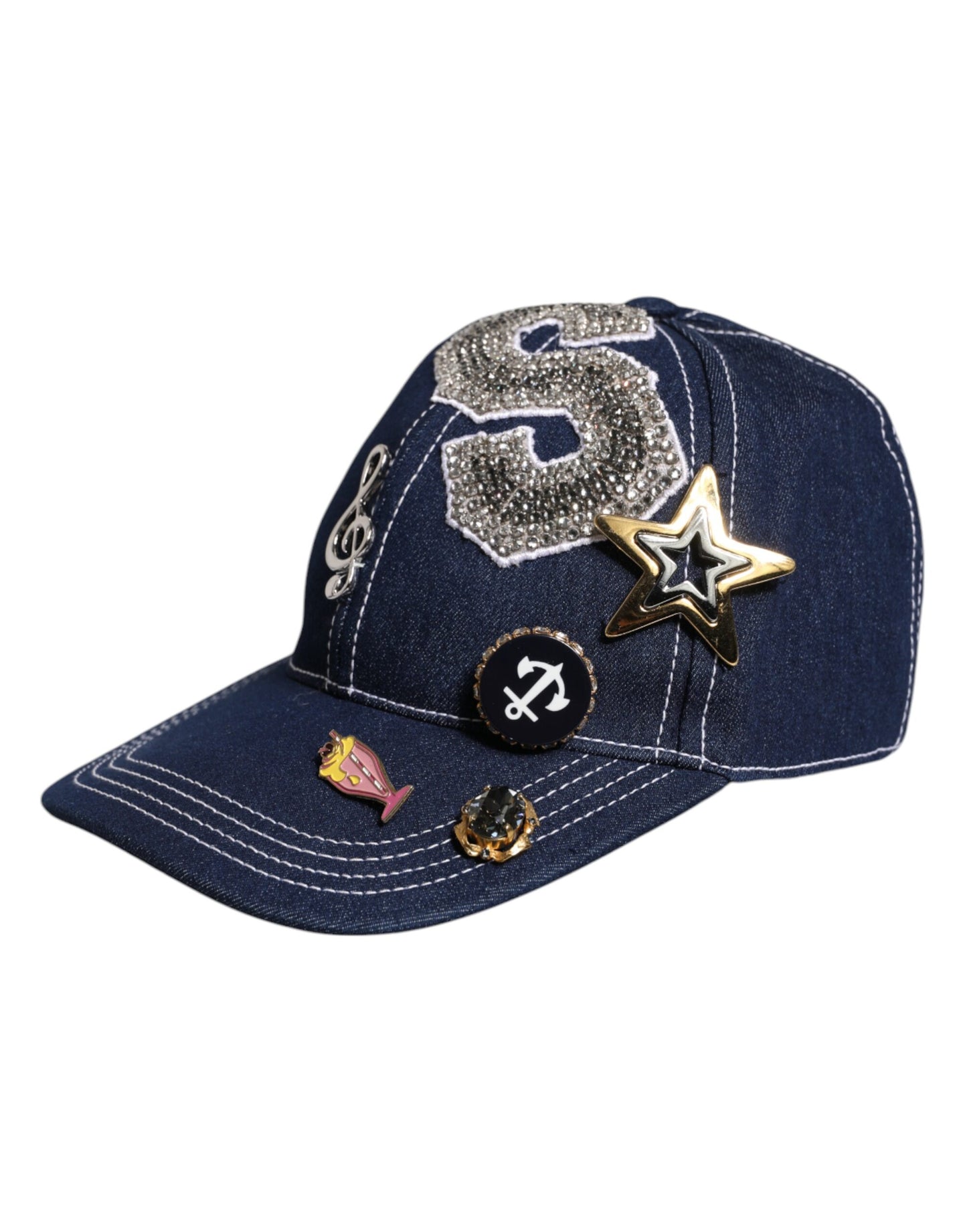 Dolce & Gabbana lippis - Blue Crystal Embellishment Baseball Cap