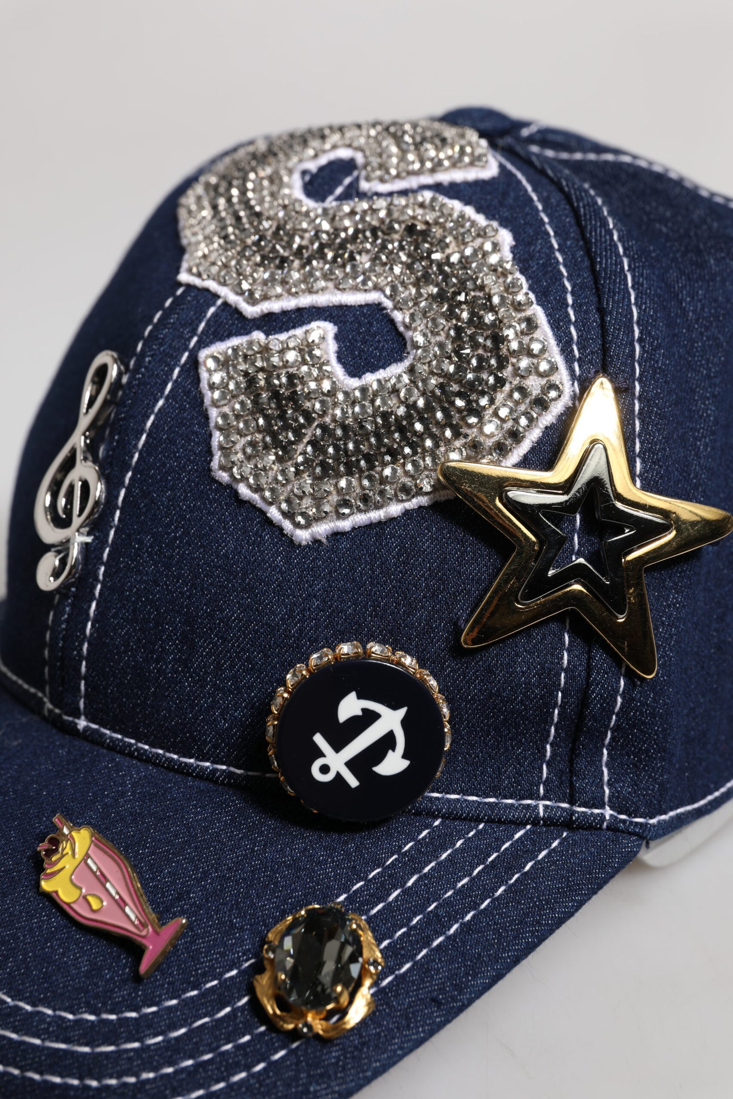 Dolce & Gabbana lippis - Blue Crystal Embellishment Baseball Cap