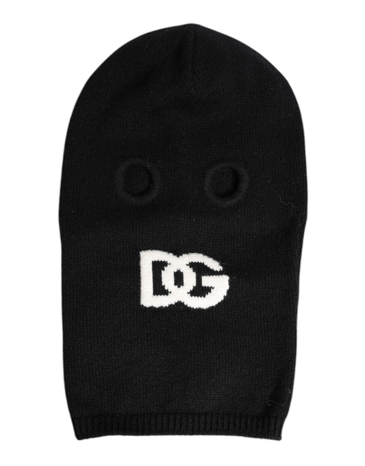 Dolce & Gabbana kommandopipo Black Cashmere Knitted Ski Mask Balaclava Hat