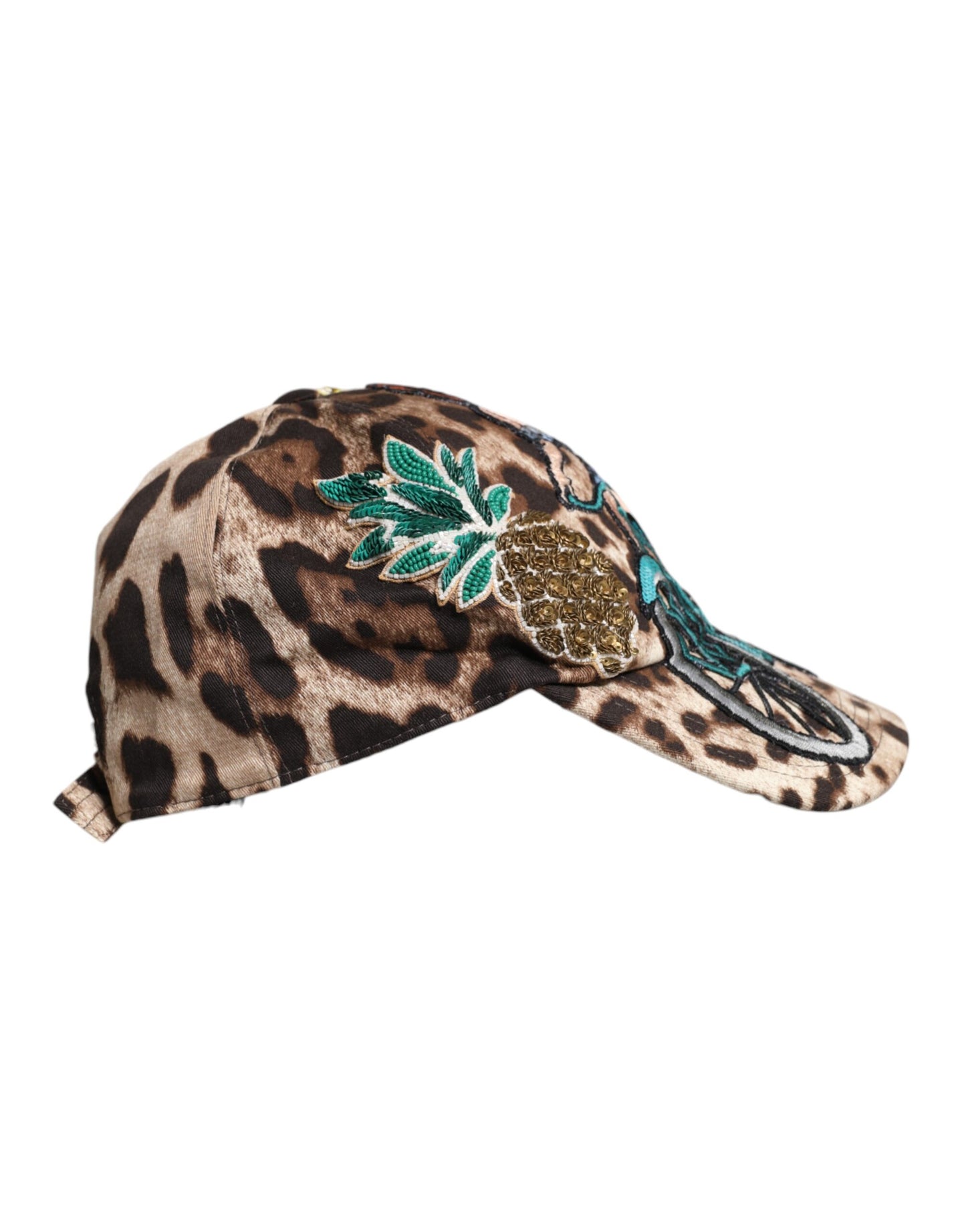 Dolce & Gabbana lippis - Brown Leopard Sequin Sicily Baseball Cap