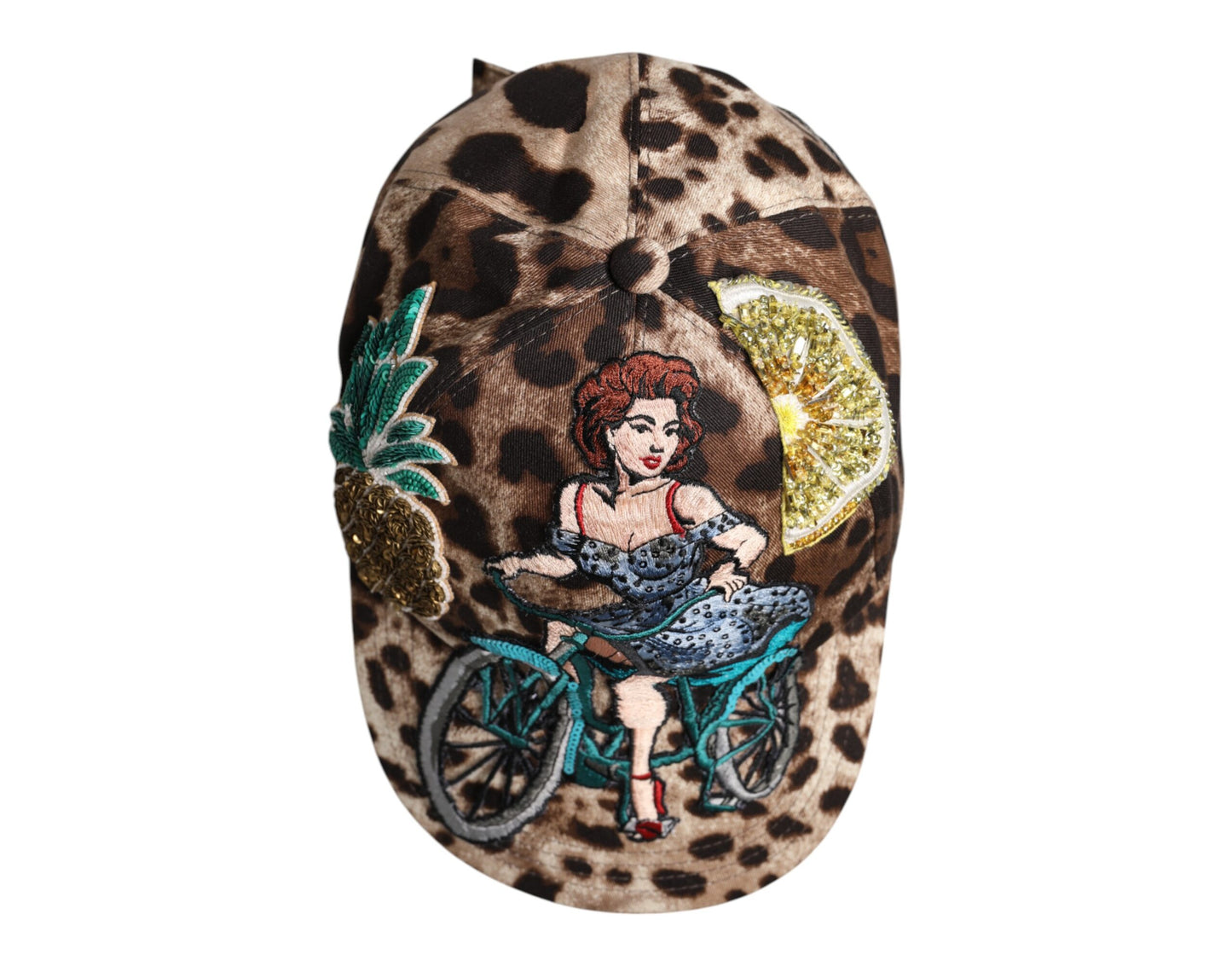 Dolce & Gabbana lippis - Brown Leopard Sequin Sicily Baseball Cap