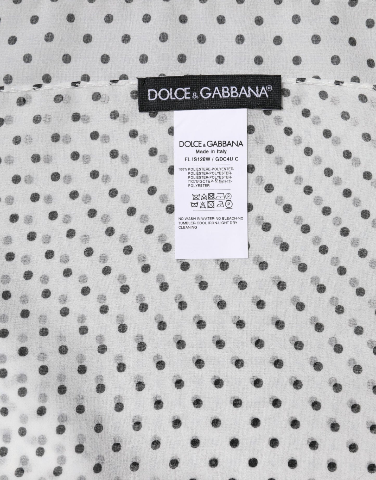 Dolce & Gabbana huivi White Polka Dots Polyester Wrap Shawl Scarf
