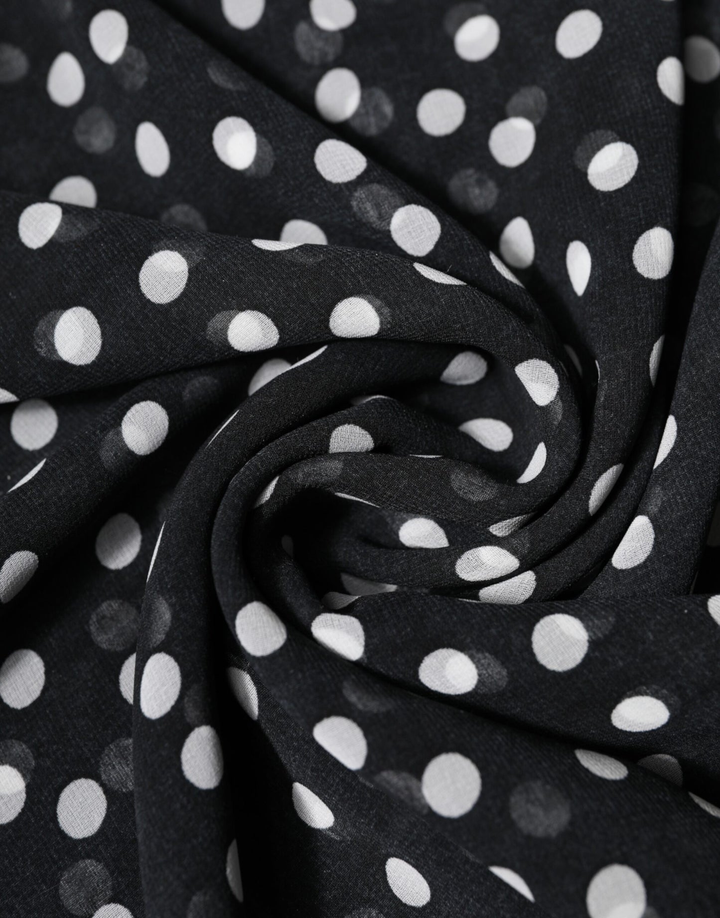 Dolce & Gabbana huivi Black Polka Dots Polyester Wrap Shawl Scarf