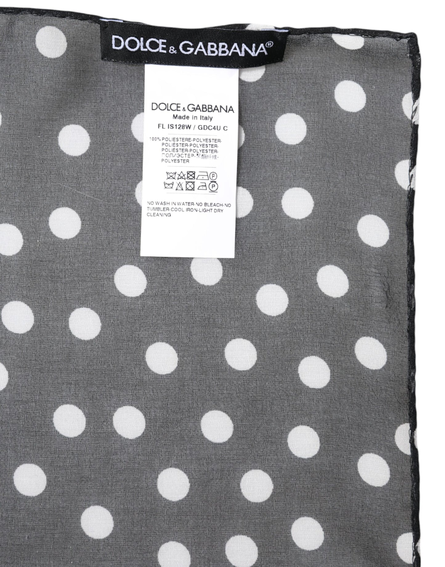 Dolce & Gabbana huivi Black Polka Dots Polyester Wrap Shawl Scarf