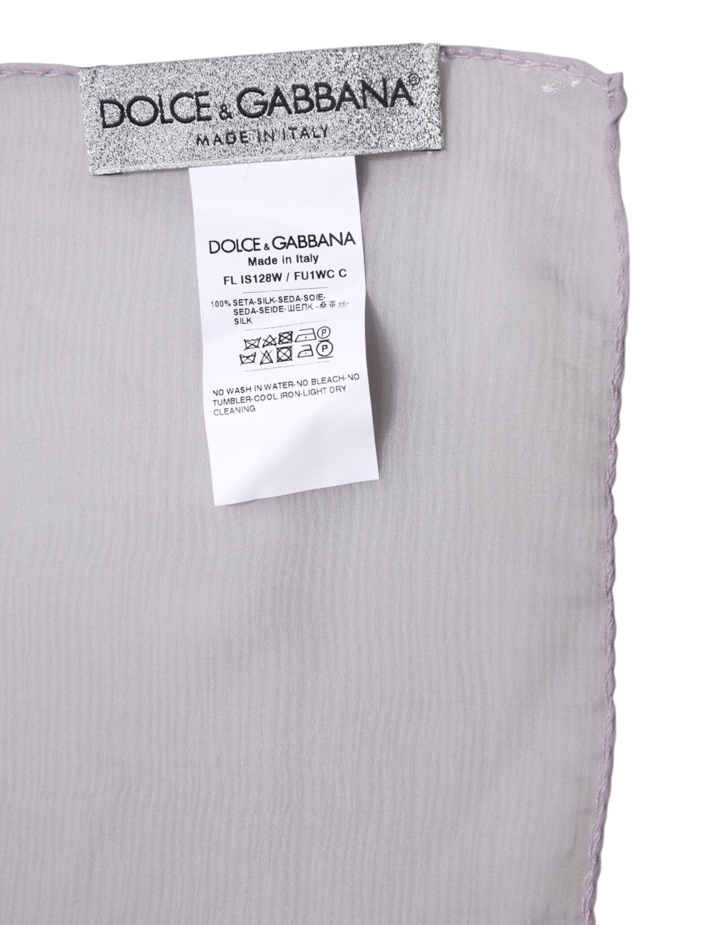 Dolce & Gabbana huivi Purple Silk Rectangle Wrap Shawl Scarf