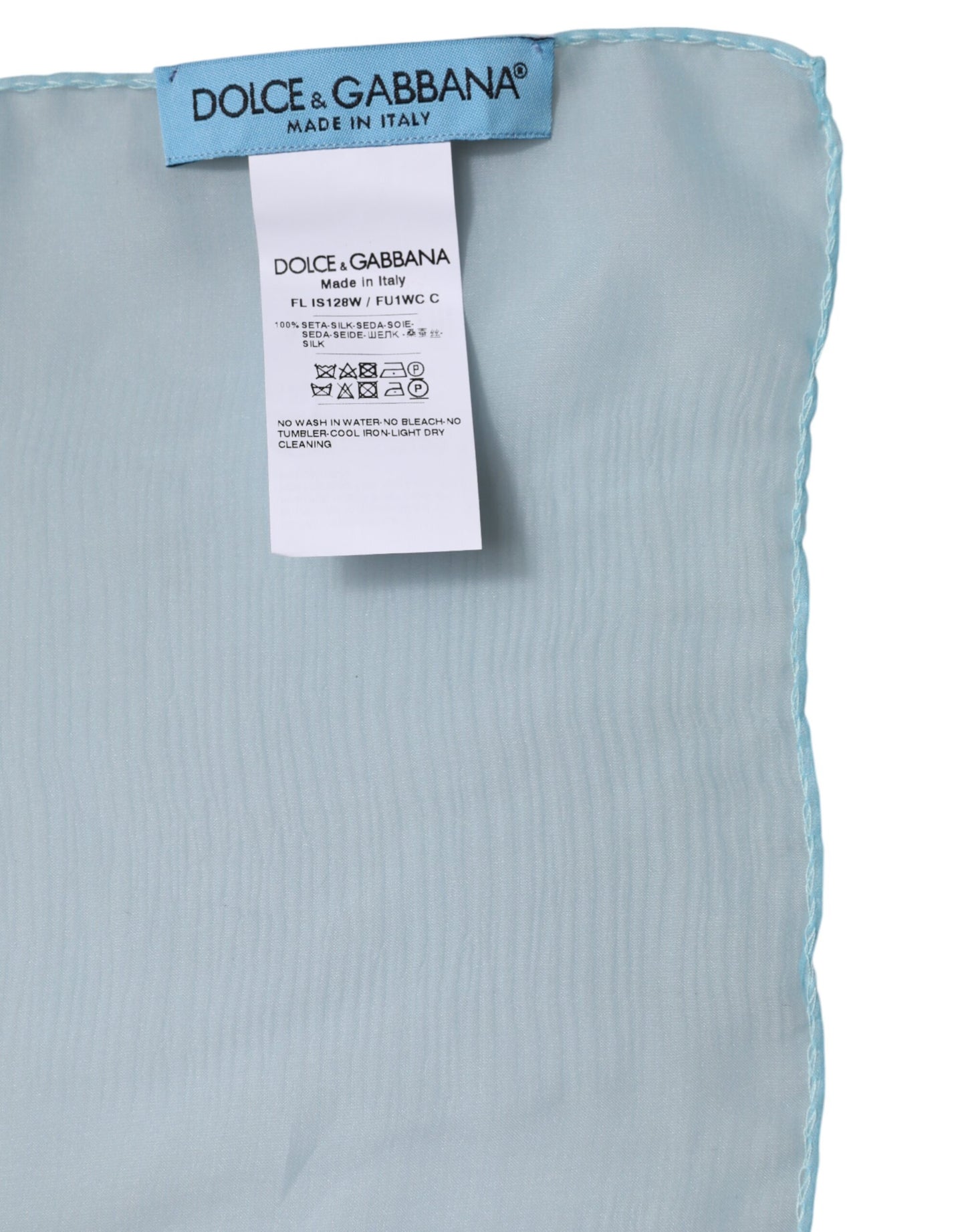 Dolce & Gabbana huivi Light Blue Silk Rectangle Wrap Shawl Scarf