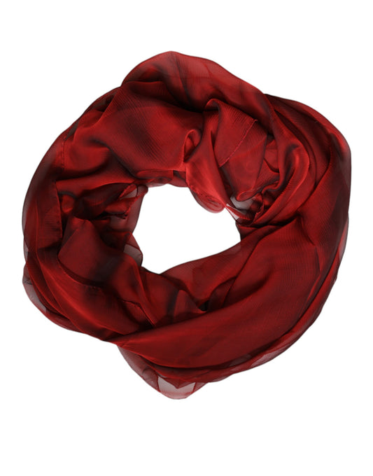 Dolce & Gabbana huivi Red Silk Rectangle Women Wrap Shawl Scarf
