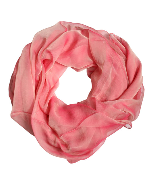 Dolce & Gabbana huivi Pink Silk Rectangle Women Wrap Shawl Scarf
