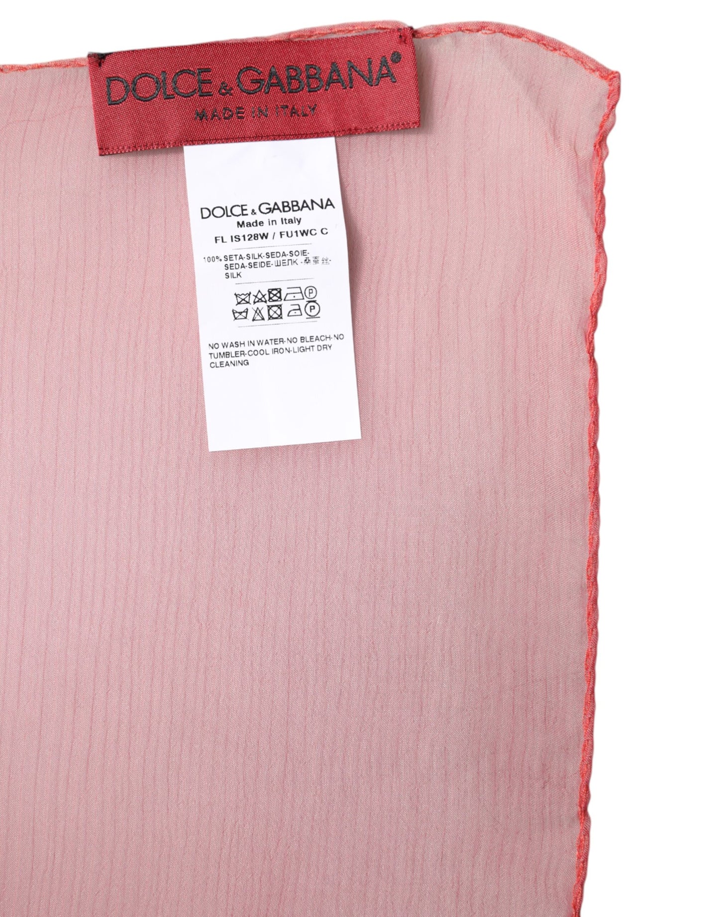 Dolce & Gabbana huivi Pink Silk Rectangle Women Wrap Shawl Scarf