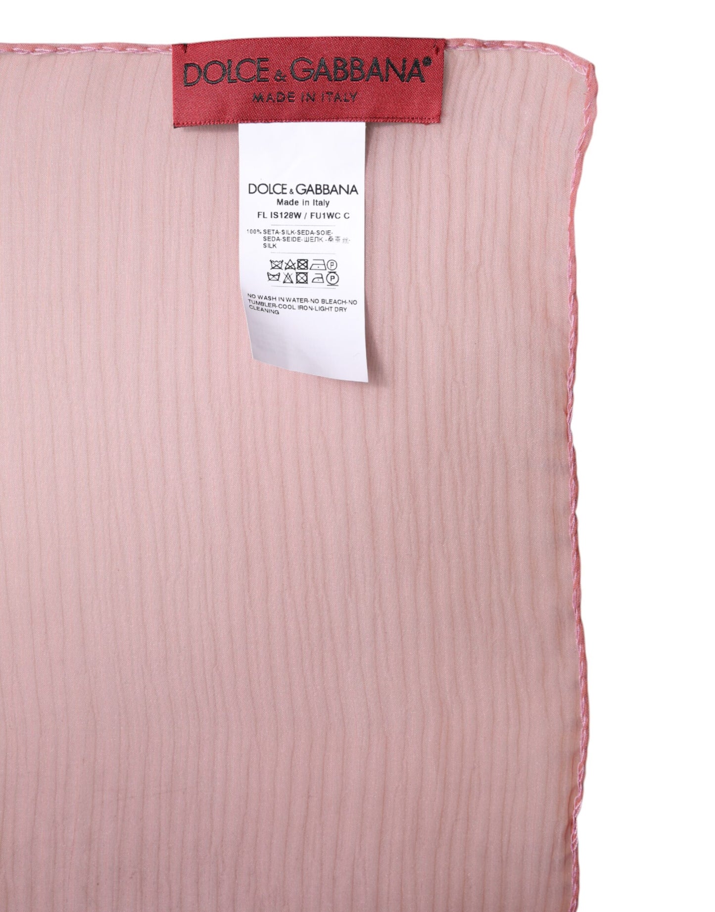 Dolce & Gabbana huivi Pink Silk Rectangle Women Wrap Shawl Scarf