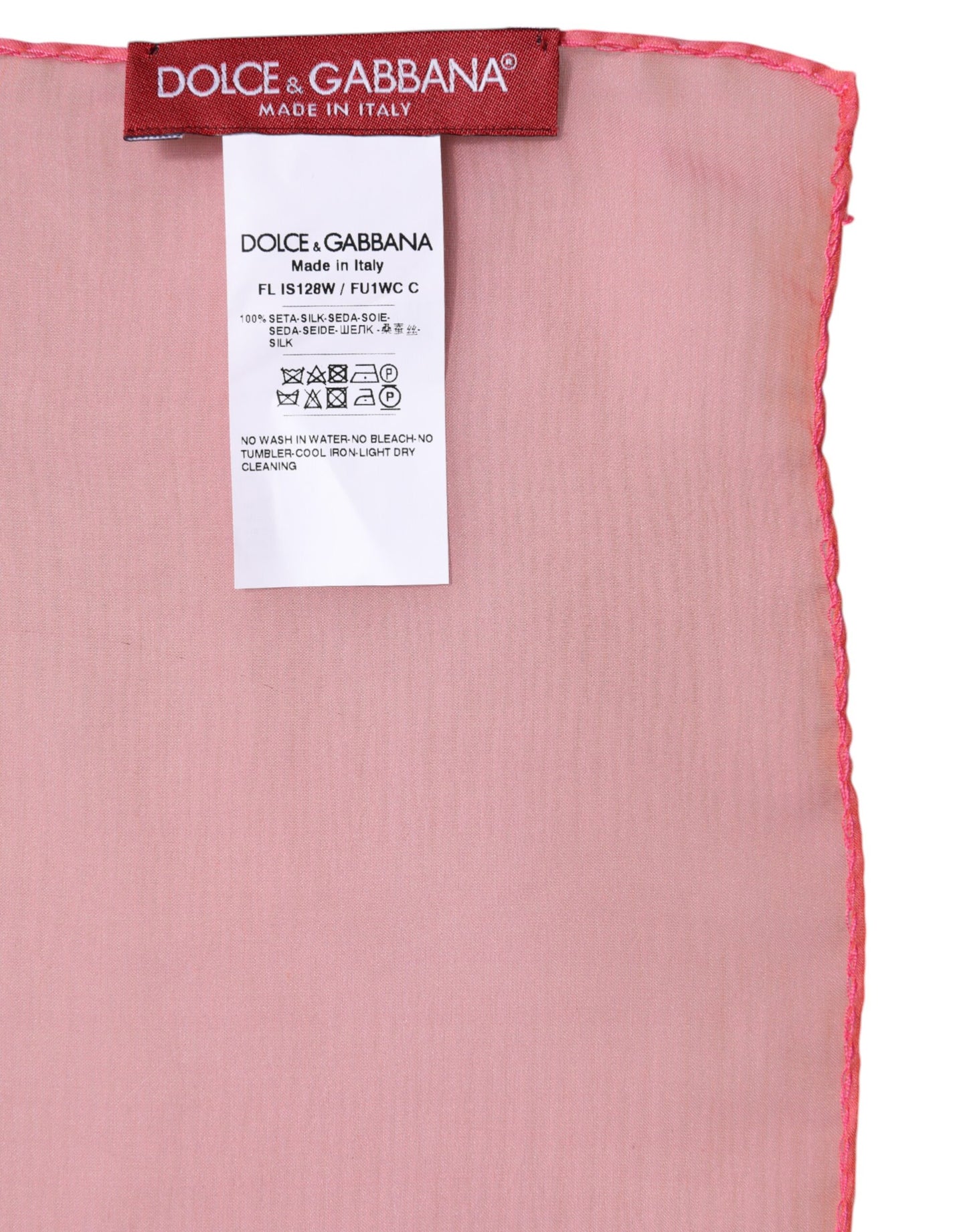 Dolce & Gabbana huivi Pink Silk Rectangle Women Wrap Shawl Scarf
