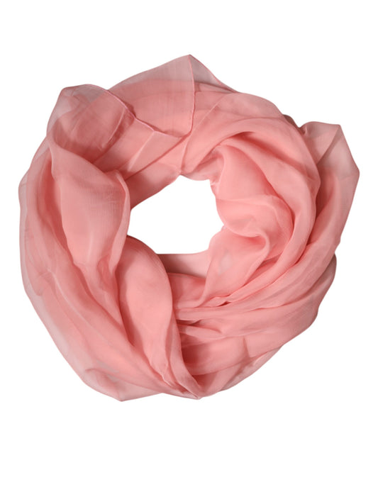 Dolce & Gabbana huivi Pink Silk Rectangle Women Wrap Shawl Scarf