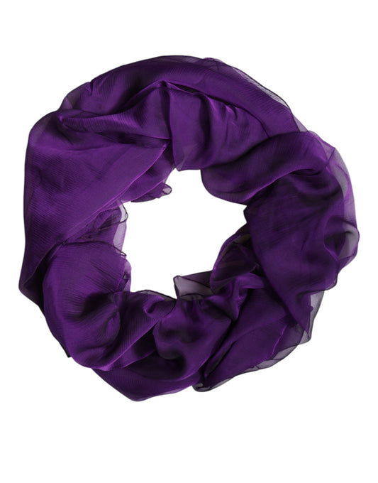 Dolce & Gabbana huivi Purple Silk Rectangle Wrap Shawl Scarf