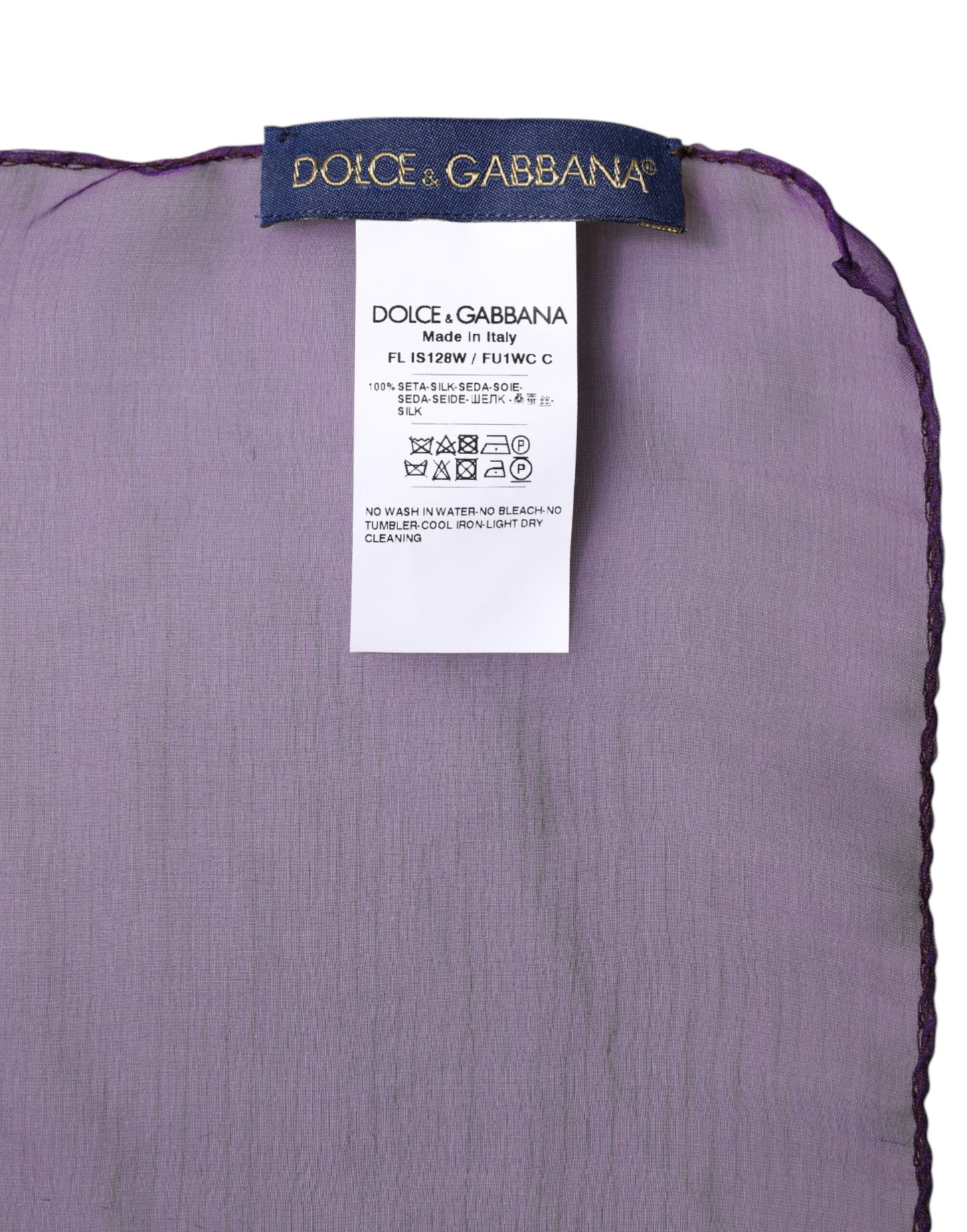 Dolce & Gabbana huivi Purple Silk Rectangle Wrap Shawl Scarf