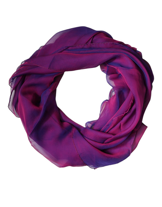 Dolce & Gabbana huivi Purple Silk Rectangle Wrap Shawl Scarf