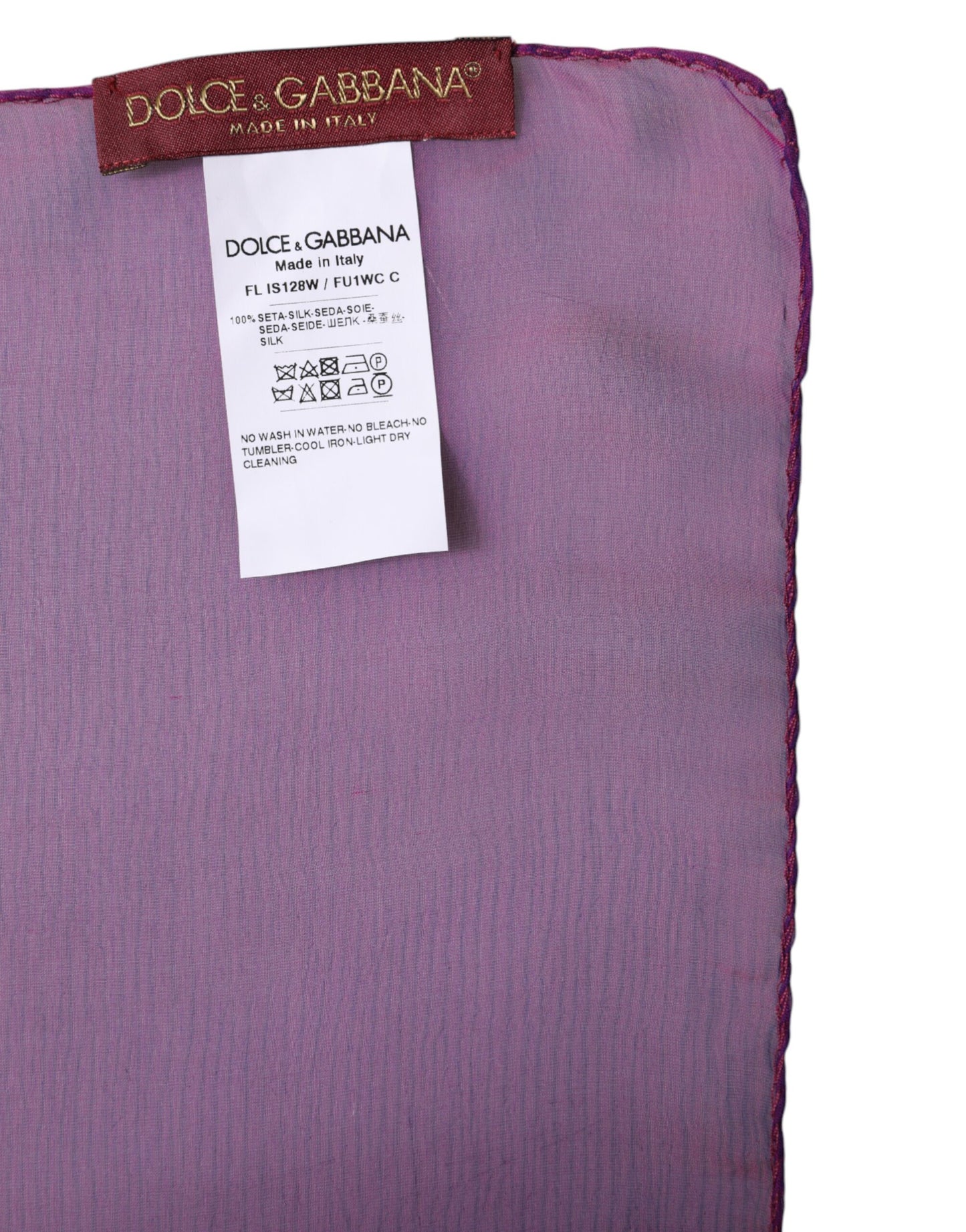 Dolce & Gabbana huivi Purple Silk Rectangle Wrap Shawl Scarf