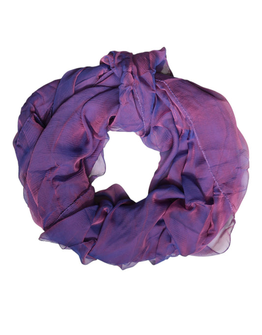 Dolce & Gabbana huivi Purple Silk Rectangle Wrap Shawl Scarf